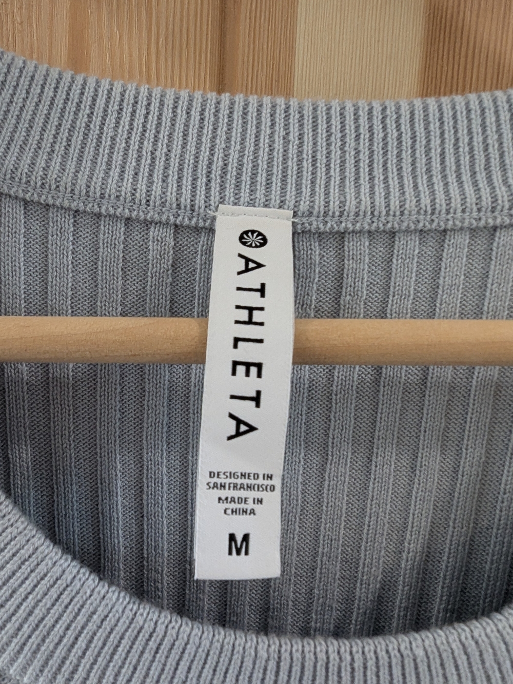 Athleta Light Blue Ribbed Knit Long Sleeve Top - Picture 8 of 9